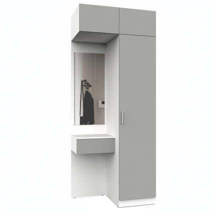 Набор мебели для прихожей "Марсель-252" МР 01-252 В2490 Ш1000 Г580 (ЛДСП Шиншилла серая)